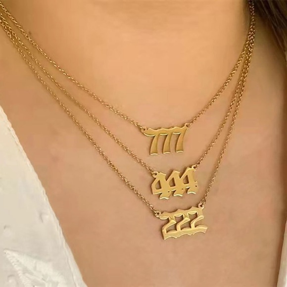 18K Gold Plated Angel Number Necklace*Number Pendant*Lucky Number Necklace*ZX - Picture 9 of 13